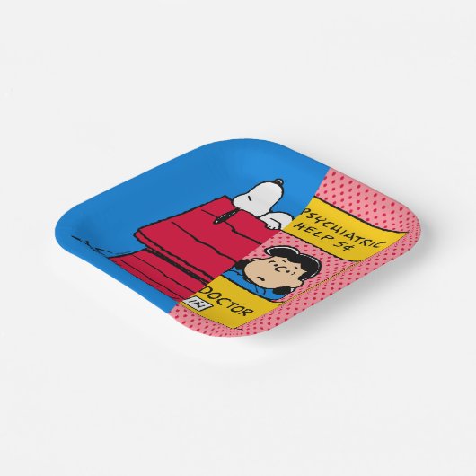 Erdnüsse | Snoopy & Lucy Half & Half Pappteller (Gewinkelt)
