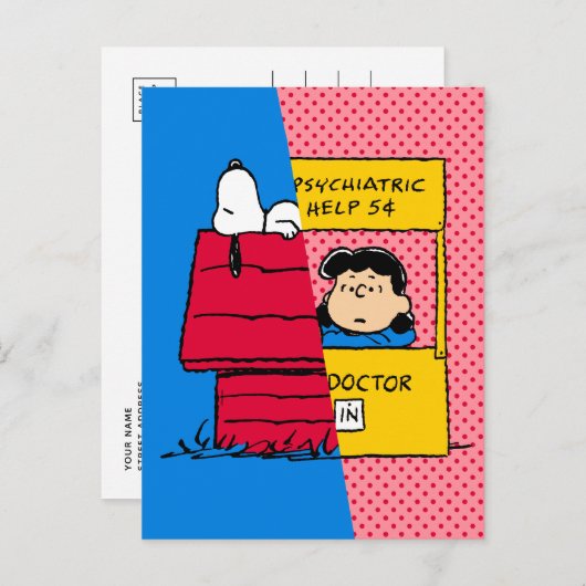 Erdnüsse | Snoopy & Lucy Half & Half Postkarte (Vorne/Hinten)