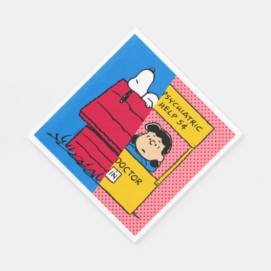 Erdnüsse | Snoopy & Lucy Half & Half Serviette (Ecke)
