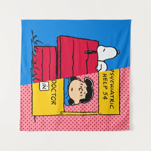 Erdnüsse | Snoopy & Lucy Half & Half Wandteppich (Vorderseite (Horizontal))