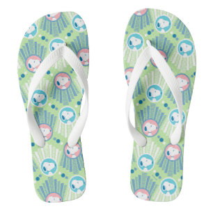 Erdnüsse   Snoopy Mint Green Deko Dreams Pattern Badesandalen