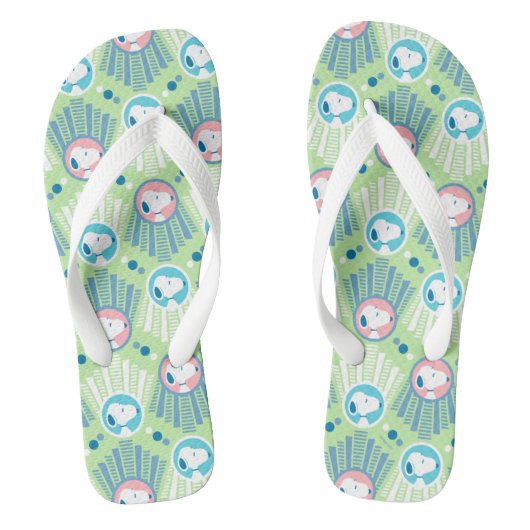 Erdnüsse | Snoopy Mint Green Deko Dreams Pattern Badesandalen (Fußbett)