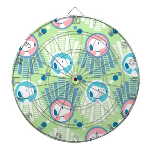 Erdnüsse | Snoopy Mint Green Deko Dreams Pattern Dartscheibe (vorne)
