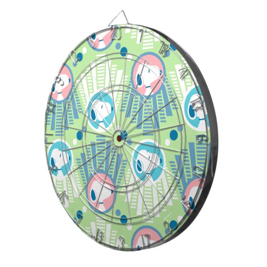 Erdnüsse | Snoopy Mint Green Deko Dreams Pattern Dartscheibe (Vorderseite rechts)