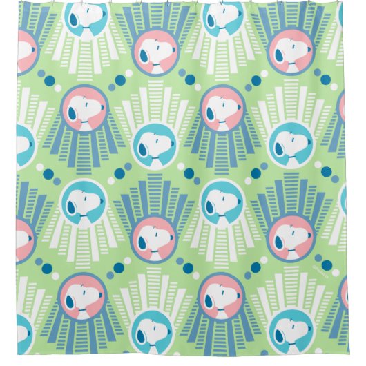 Erdnüsse | Snoopy Mint Green Deko Dreams Pattern Duschvorhang (Vorderseite)