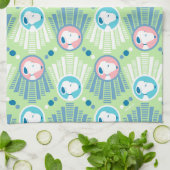 Erdnüsse | Snoopy Mint Green Deko Dreams Pattern Geschirrtuch (Gefaltet)