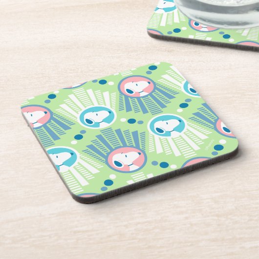 Erdnüsse | Snoopy Mint Green Deko Dreams Pattern Getränkeuntersetzer (Linke Seite)