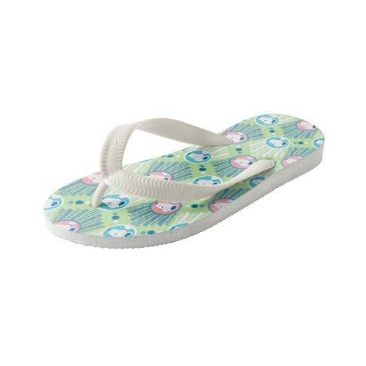 Erdnüsse | Snoopy Mint Green Deko Dreams Pattern Kinderbadesandalen (Schrägansicht)