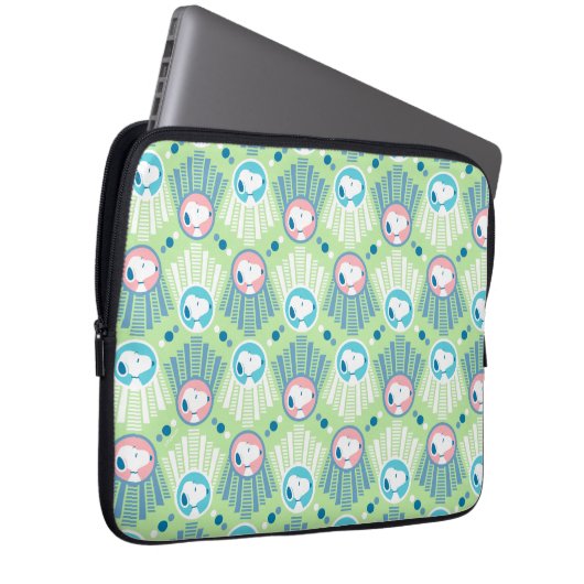 Erdnüsse | Snoopy Mint Green Deko Dreams Pattern Laptopschutzhülle (Vorne Rechts)
