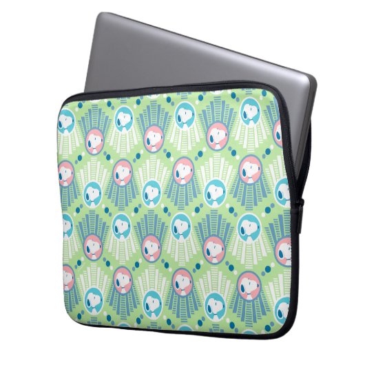 Erdnüsse | Snoopy Mint Green Deko Dreams Pattern Laptopschutzhülle (Vorderseite Links)