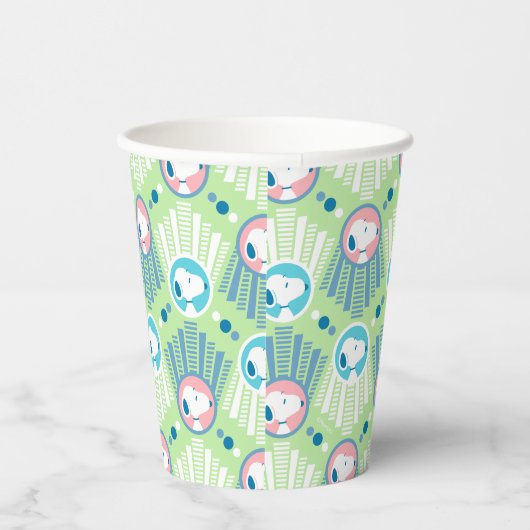 Erdnüsse | Snoopy Mint Green Deko Dreams Pattern Pappbecher (Rechts)