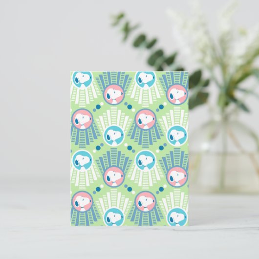 Erdnüsse | Snoopy Mint Green Deko Dreams Pattern Postkarte (Stehend Vorderseite)