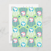 Erdnüsse | Snoopy Mint Green Deko Dreams Pattern Postkarte (Vorne/Hinten)