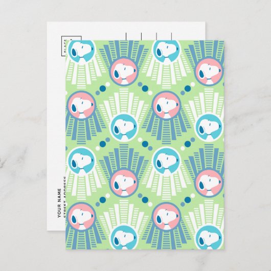 Erdnüsse | Snoopy Mint Green Deko Dreams Pattern Postkarte (Vorne/Hinten)