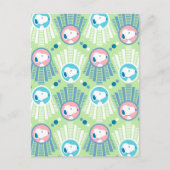 Erdnüsse | Snoopy Mint Green Deko Dreams Pattern Postkarte (Vorderseite)