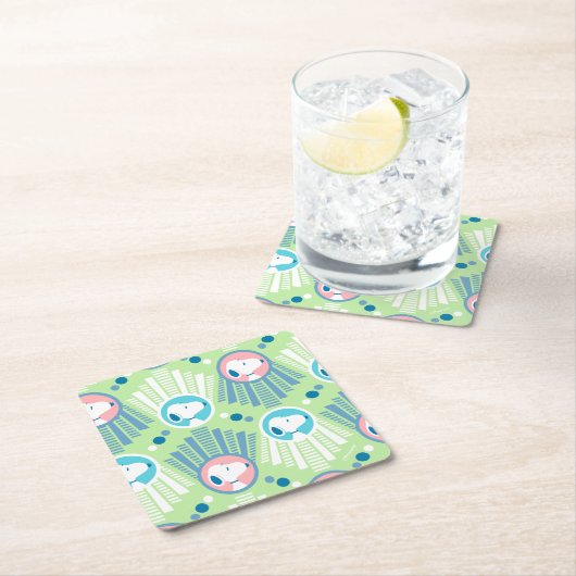 Erdnüsse | Snoopy Mint Green Deko Dreams Pattern Rechteckiger Pappuntersetzer (Vor Ort)