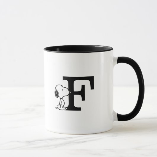 Erdnüsse | Snoopy Monogram F Tasse (Rechts)