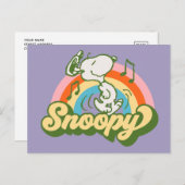 Erdnüsse | Snoopy Music Rainbow Postkarte (Vorne/Hinten)
