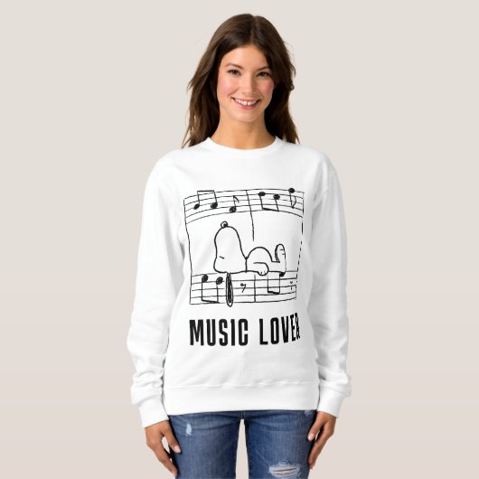 Erdnüsse | Snoopy Musical Notes Sweatshirt (Vorne ganz)