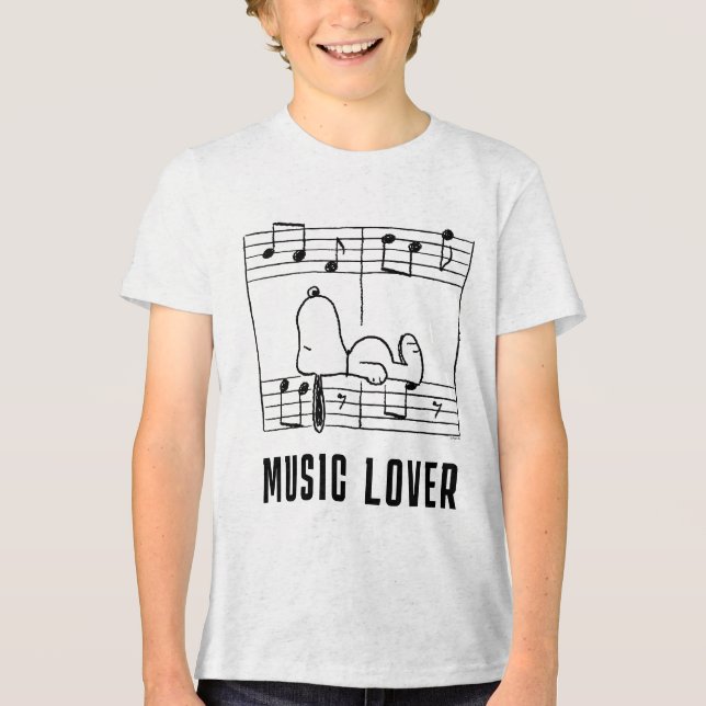 Erdnüsse | Snoopy Musical Notes Tri-Blend Shirt (Vorderseite)