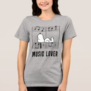 Erdnüsse Snoopy Musical Notes Tri-Blend Shirt