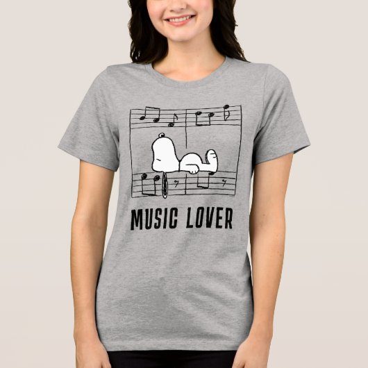 Erdnüsse | Snoopy Musical Notes Tri-Blend Shirt (Vorderseite)