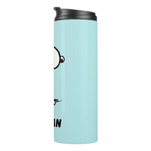 Erdnüsse | Snoopy | Name hinzufügen Thermosbecher (Nach rechts gedreht)