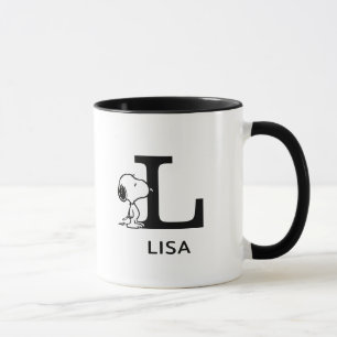 Erdnüsse   Snoopy Name & Monogram L Tasse
