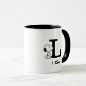Erdnüsse | Snoopy Name & Monogram L Tasse (VorderseiteRechts)
