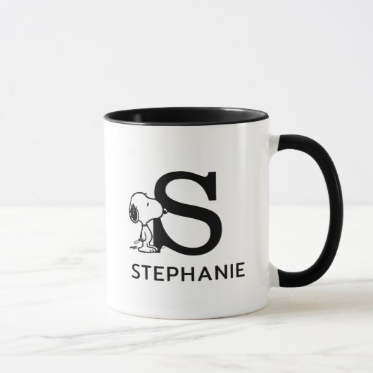 Erdnüsse | Snoopy Name & Monogram S Tasse (Rechts)