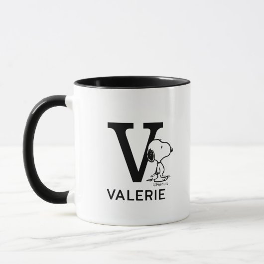 Erdnüsse | Snoopy Name & Monogram V Tasse (Links)