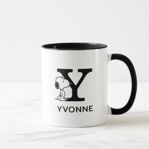 Erdnüsse   Snoopy Name & Monogram Y Tasse