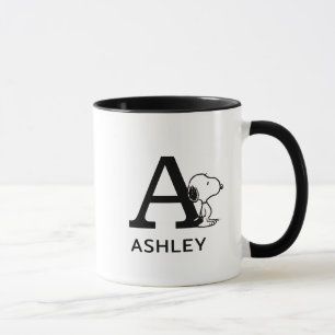 Erdnüsse   Snoopy Name & Monogramm A Tasse