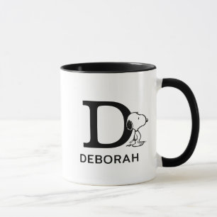 Erdnüsse Snoopy Name & Monogramm D Tasse