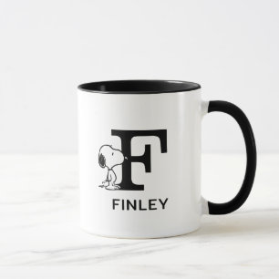 Erdnüsse   Snoopy Name & Monogramm F Tasse