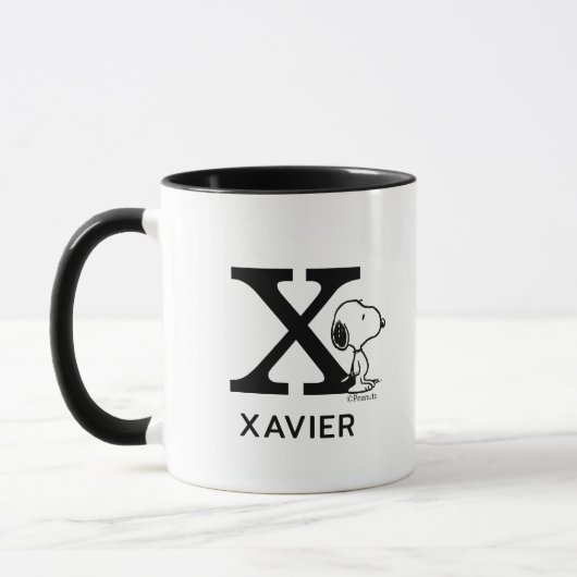 Erdnüsse | Snoopy Name & Monogramm X Tasse (Links)