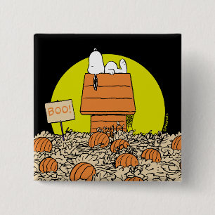 Erdnüsse Snoopy Napping im Pumpkinpflaster Button