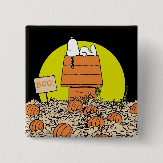 Erdnüsse | Snoopy Napping im Pumpkinpflaster Button (Vorderseite)