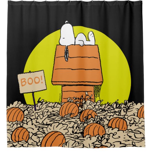 Erdnüsse | Snoopy Napping im Pumpkinpflaster Duschvorhang (Vorderseite)