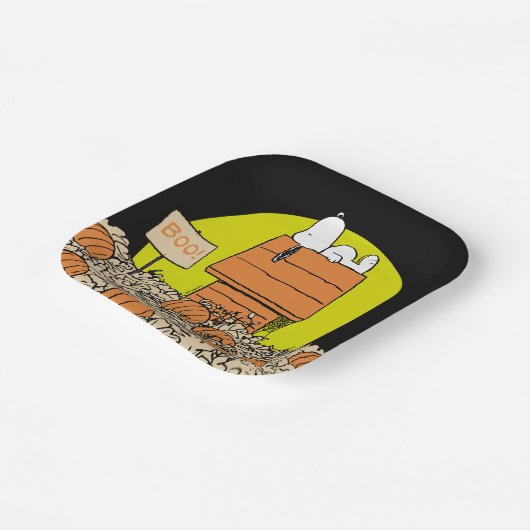 Erdnüsse | Snoopy Napping im Pumpkinpflaster Pappteller (Gewinkelt)