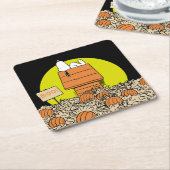 Erdnüsse | Snoopy Napping im Pumpkinpflaster Rechteckiger Pappuntersetzer (angewinkelt)