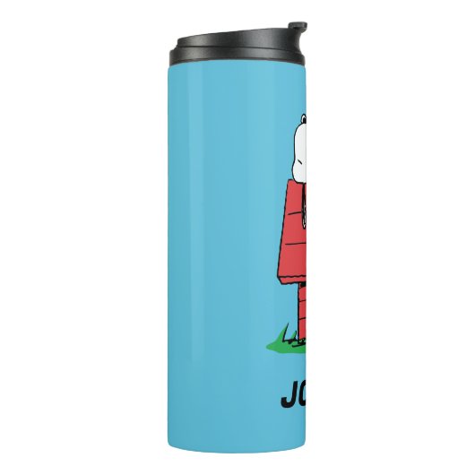 Erdnüsse | Snoopy Napping | Name hinzufügen Thermosbecher (Nach links gedreht)