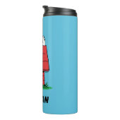 Erdnüsse | Snoopy Napping | Name hinzufügen Thermosbecher (Nach rechts gedreht)