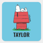 Erdnüsse | Snoopy Napping Quadratischer Aufkleber (Vorderseite)