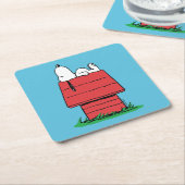 Erdnüsse | Snoopy Napping Rechteckiger Pappuntersetzer (angewinkelt)