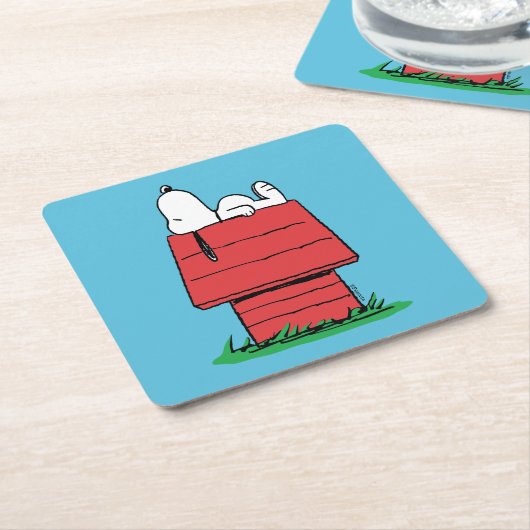 Erdnüsse | Snoopy Napping Rechteckiger Pappuntersetzer (angewinkelt)