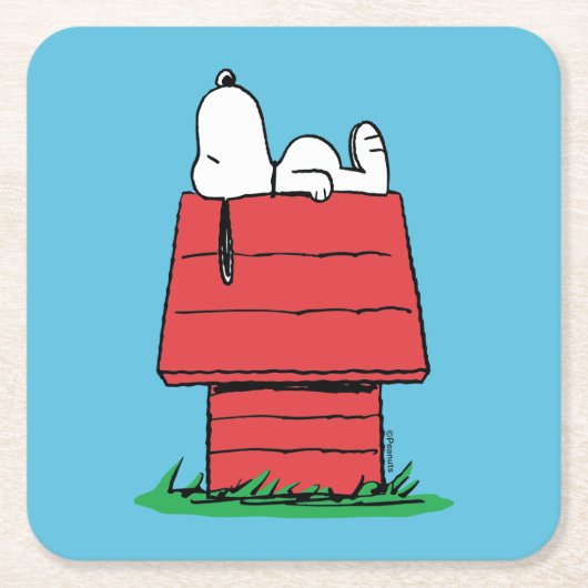 Erdnüsse | Snoopy Napping Rechteckiger Pappuntersetzer (Vorderseite)