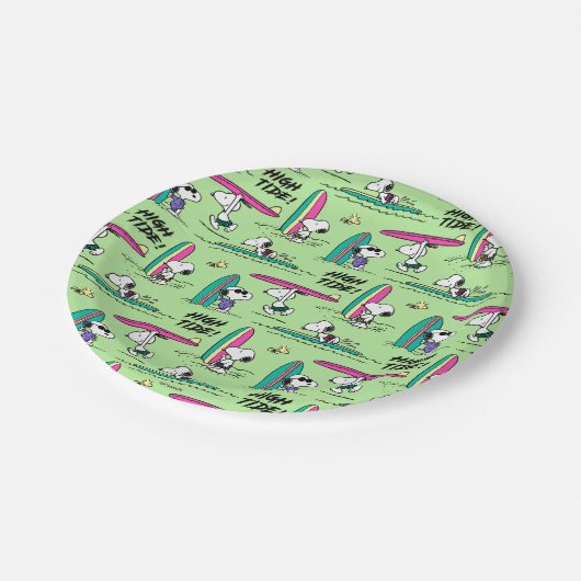 Erdnüsse | Snoopy Ocean High Tide Muster Pappteller (Schrägansicht)