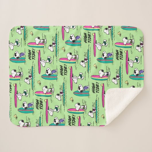 Erdnüsse | Snoopy Ocean High Tide Muster Sherpadecke (Vorderseite (Horizontal))