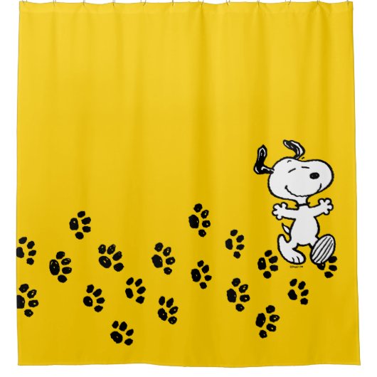 Erdnüsse | Snoopy Paw Druckweg Duschvorhang (Vorderseite)